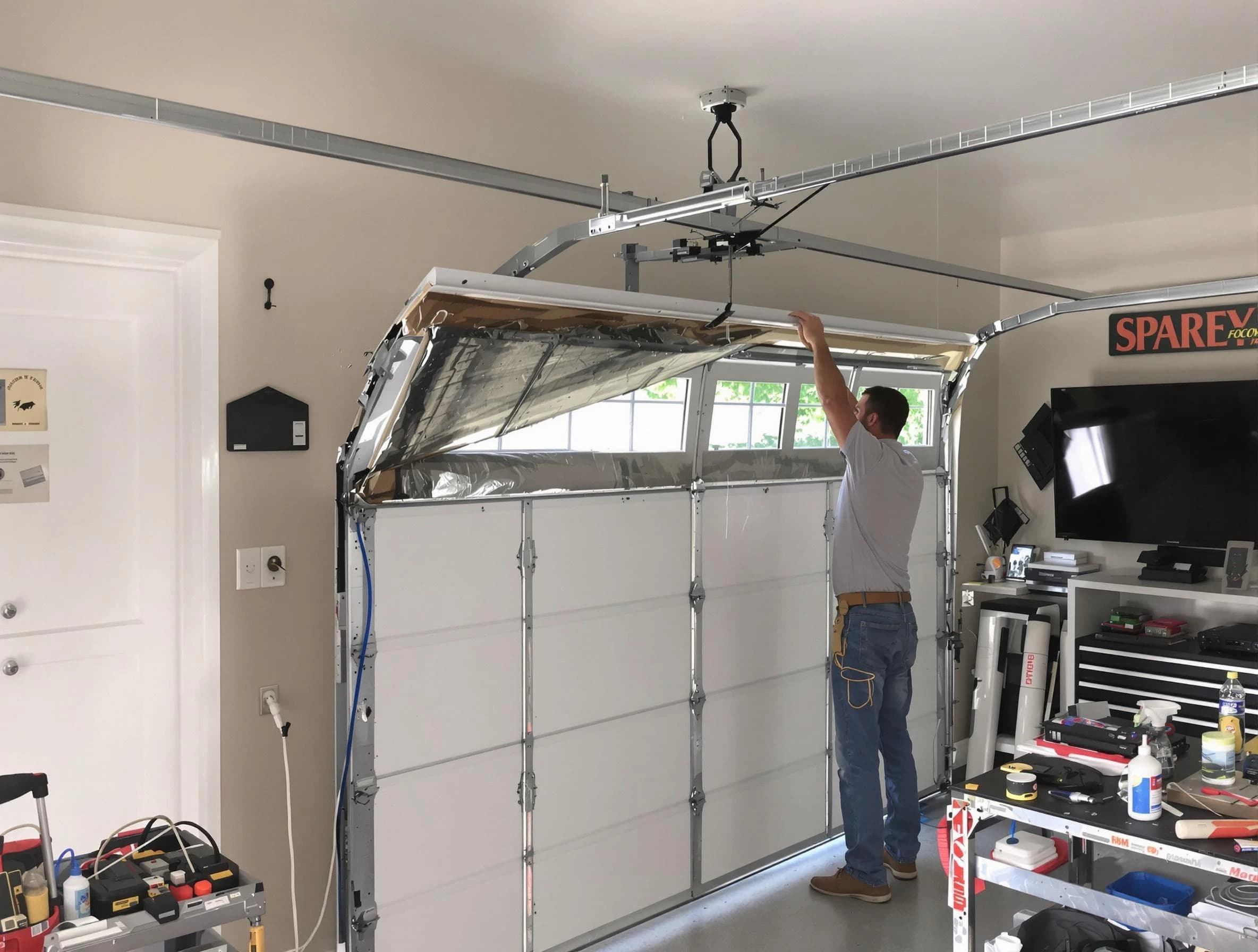 Garage door section replacement by Columbiana Garage Door Repair in Columbiana