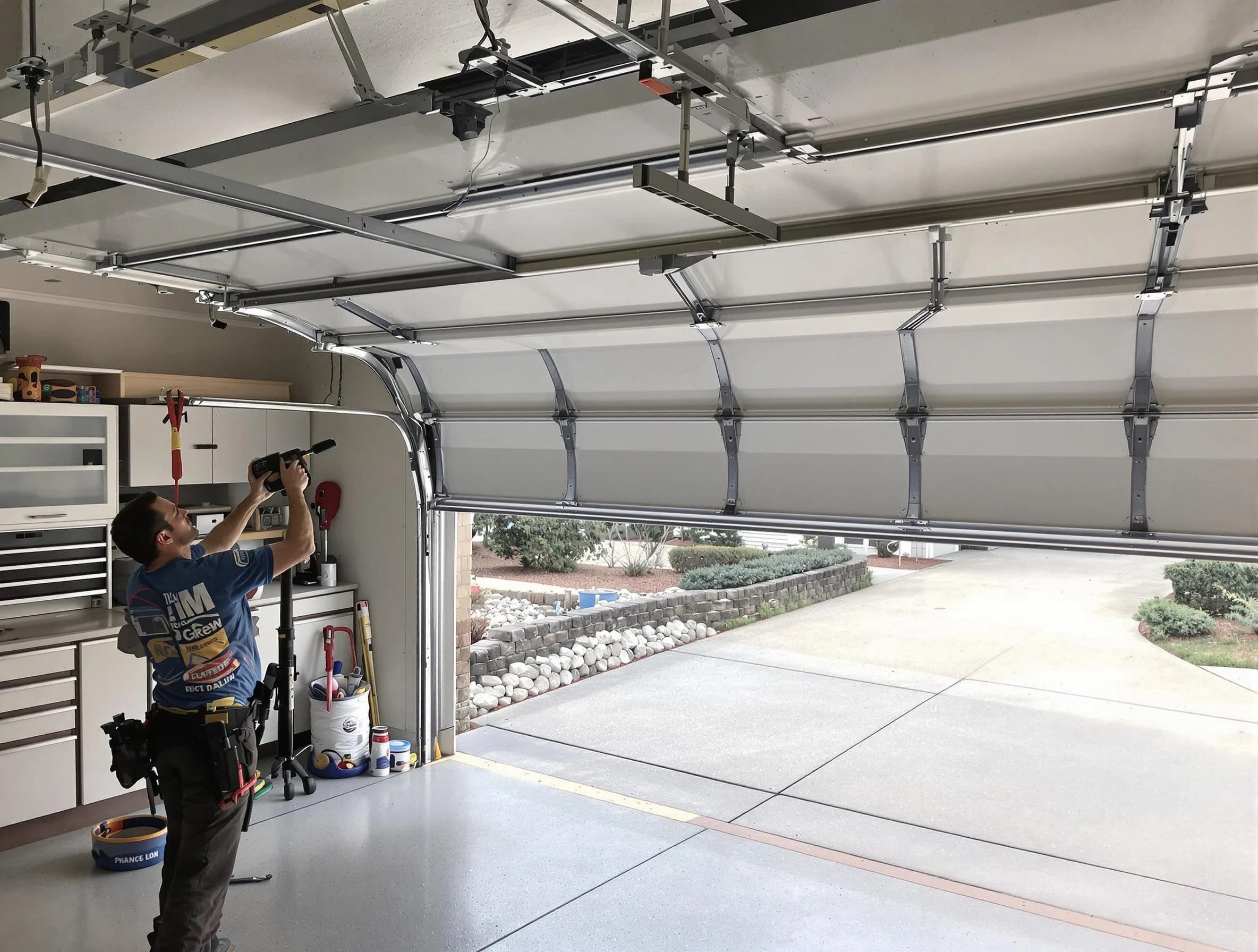 Garage door track repair service by Columbiana Garage Door Repair in Columbiana