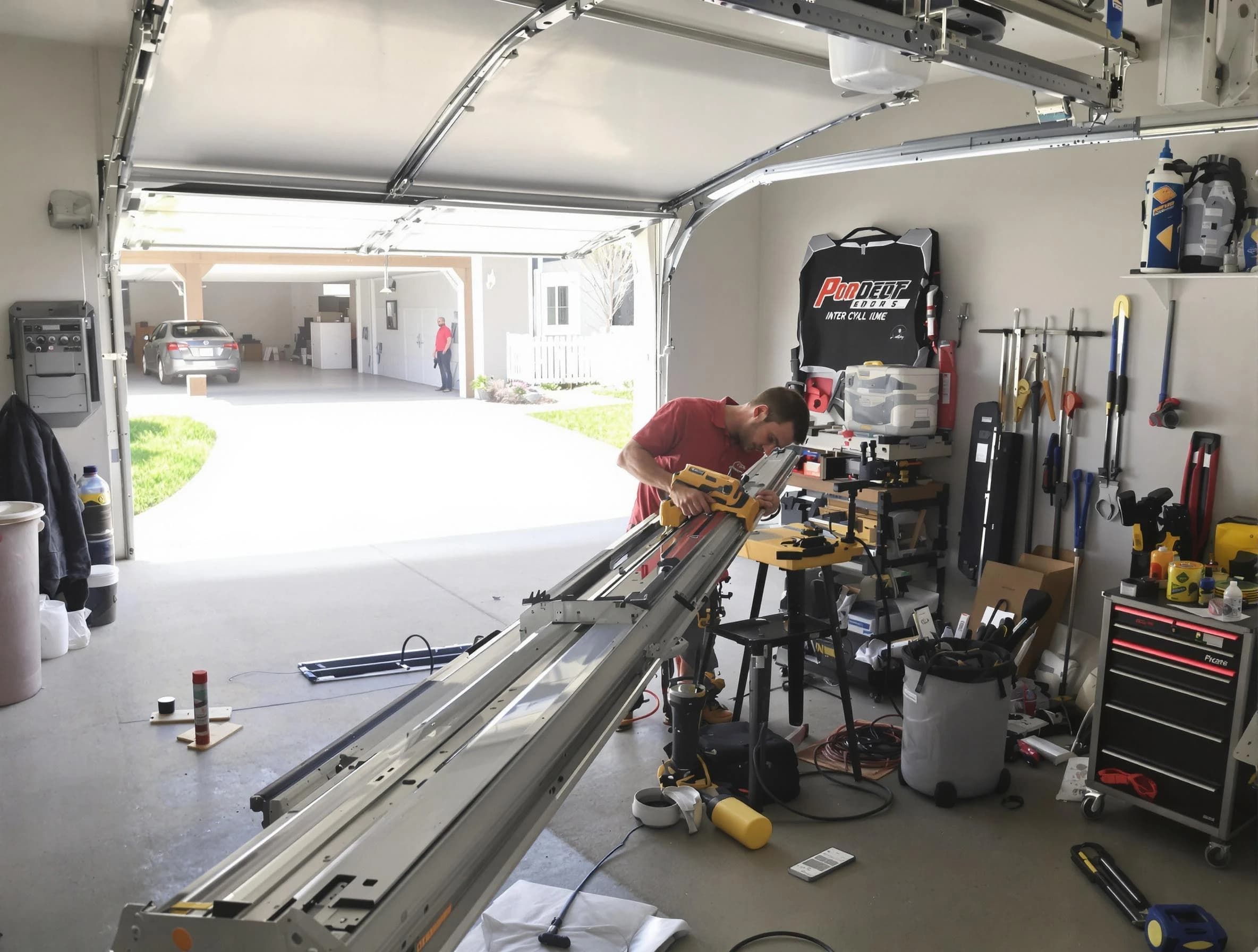 Columbiana Garage Door Repair expert performing track repair in Columbiana