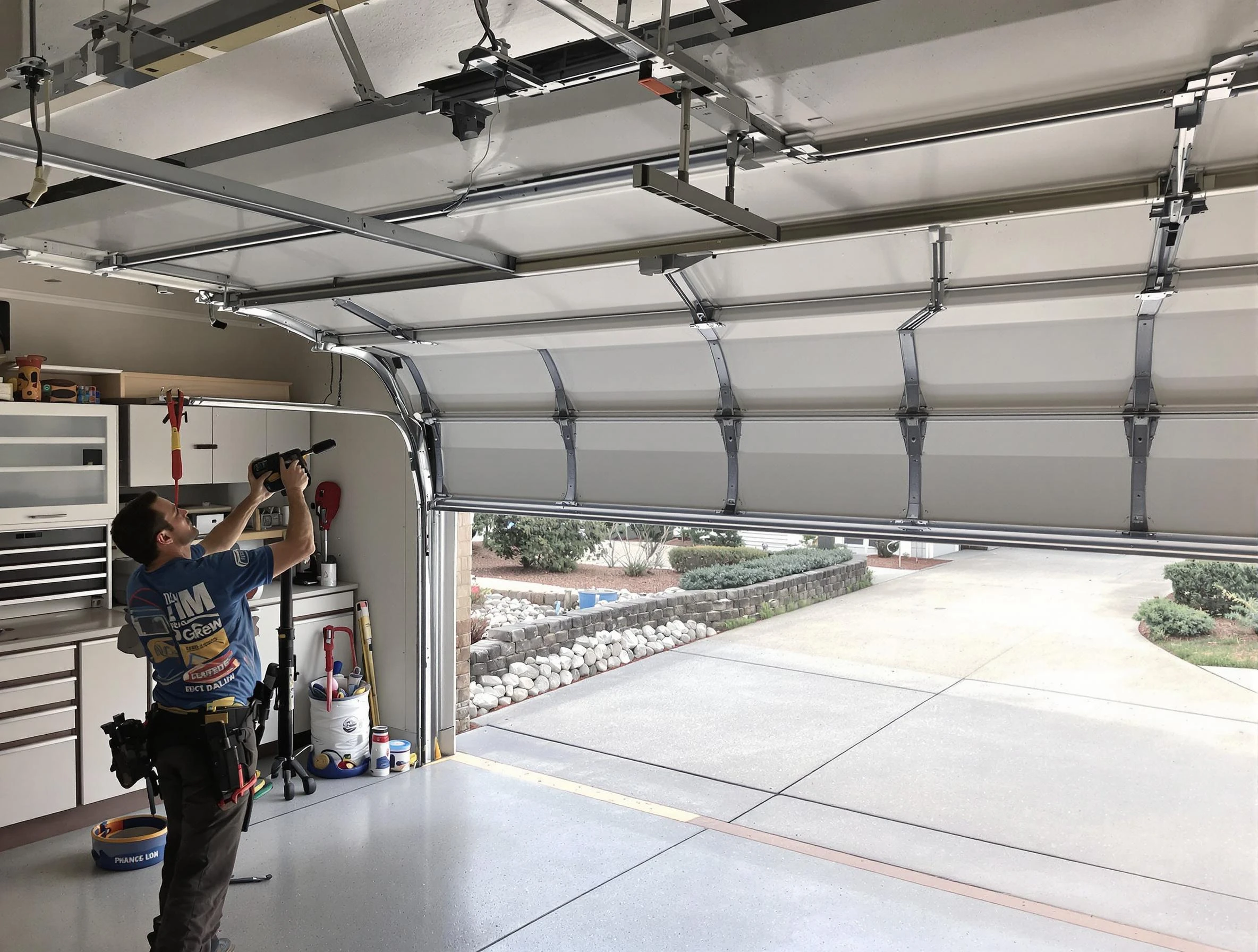 Garage door track repair service by Columbiana Garage Door Repair in Columbiana